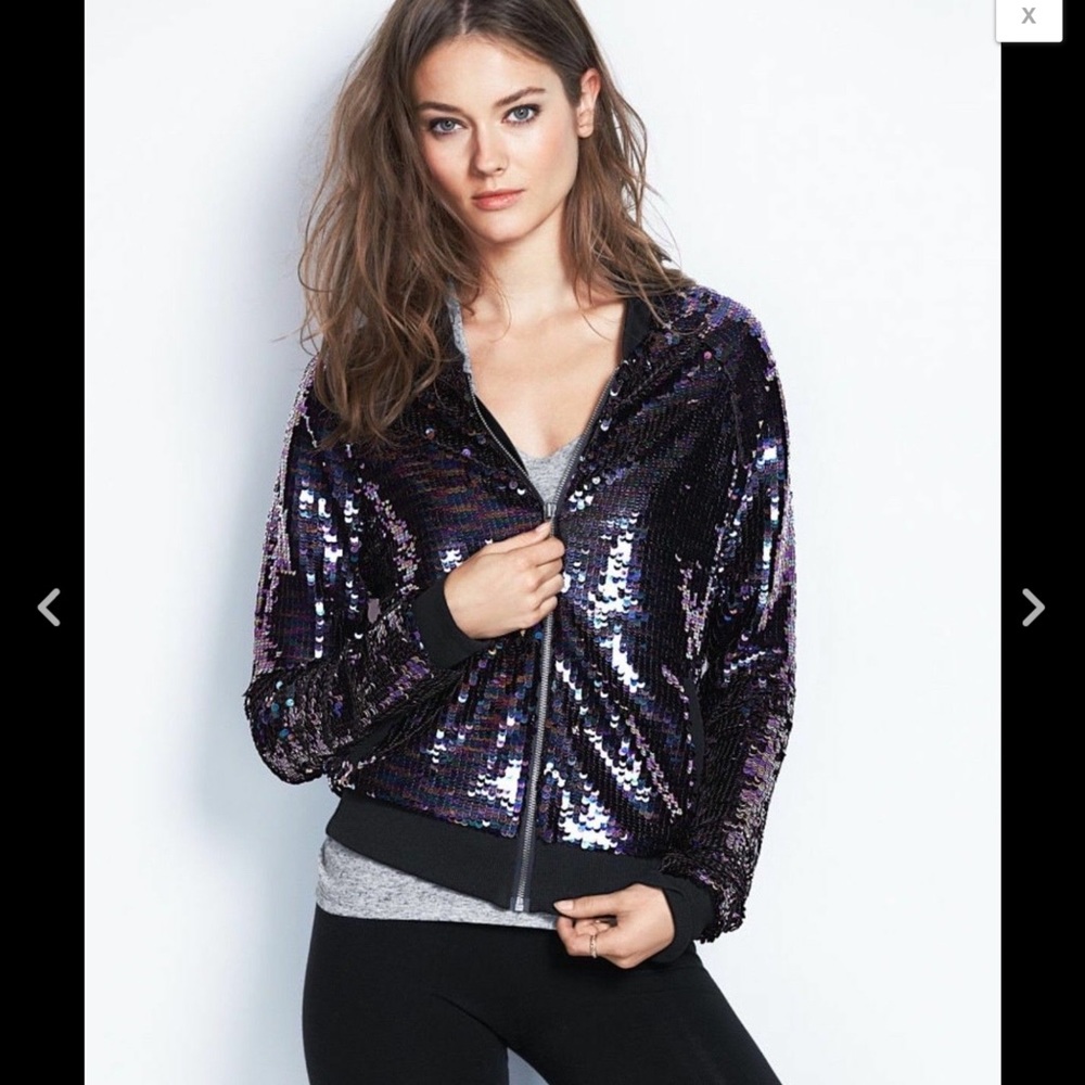 VICTORIA’S SECRET SEQUIN BLING BOMBER JACKET